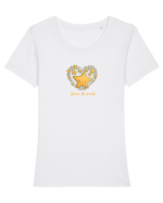 LOVE IS ALL AROUND - INIMA -- GALAXIE - STELE 4 Tricou mânecă scurtă guler larg fitted Damă Expresser