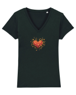 LOVE IS ALL AROUND - INIMA -- GALAXIE - STELE  5 Tricou mânecă scurtă guler V Damă Evoker
