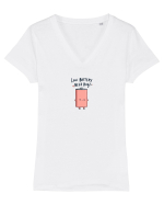 LOW BATTERY - NEED HUGS Tricou mânecă scurtă guler V Damă Evoker