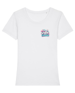 SINGLE & FABULOUS 1 lateral Tricou mânecă scurtă guler larg fitted Damă Expresser