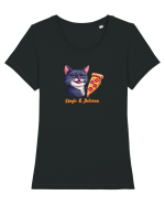 SINGLE & DELICIOUS 3 Tricou mânecă scurtă guler larg fitted Damă Expresser
