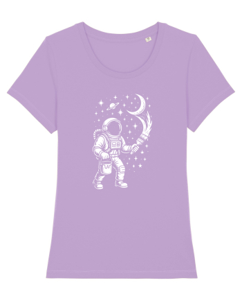 Astronaut pictor în spațiu – ilustratie cosmică Lavender Dawn