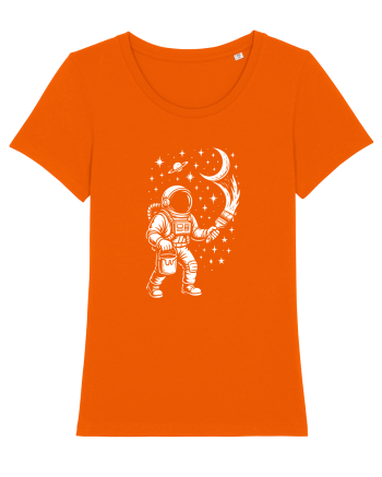 Astronaut pictor în spațiu – ilustratie cosmică Bright Orange