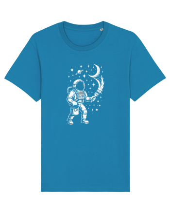 Astronaut pictor în spațiu – ilustratie cosmică Azur