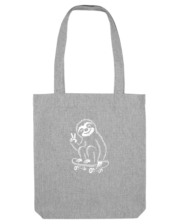 Leneș pe skateboard – ilustrație alb-negru cool Heather Grey