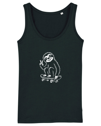 Leneș pe skateboard – ilustrație alb-negru cool Black