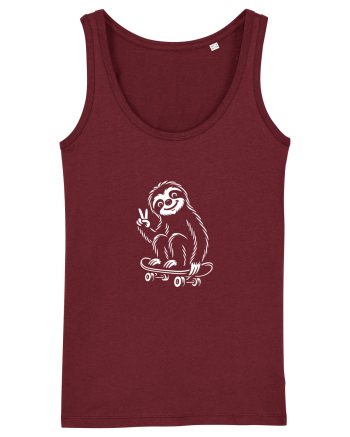 Leneș pe skateboard – ilustrație alb-negru cool Burgundy