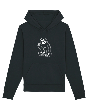 Leneș pe skateboard – ilustrație alb-negru cool Black
