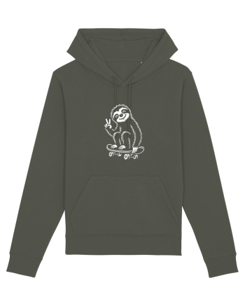 Leneș pe skateboard – ilustrație alb-negru cool Khaki
