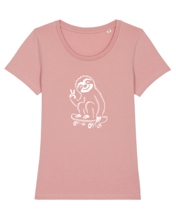Leneș pe skateboard – ilustrație alb-negru cool Canyon Pink