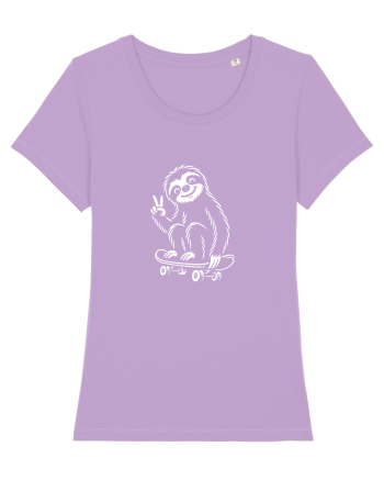 Leneș pe skateboard – ilustrație alb-negru cool Lavender Dawn