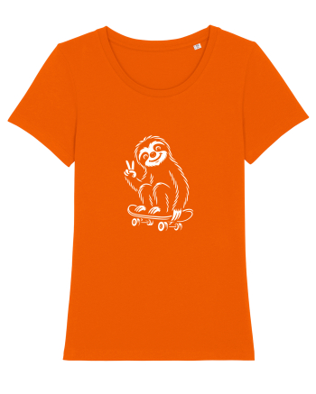 Leneș pe skateboard – ilustrație alb-negru cool Bright Orange