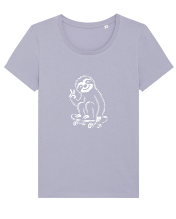 Leneș pe skateboard – ilustrație alb-negru cool Lavender