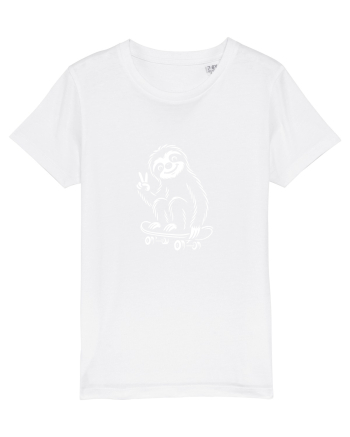 Leneș pe skateboard – ilustrație alb-negru cool White