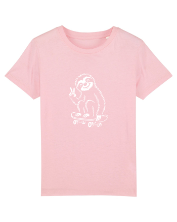 Leneș pe skateboard – ilustrație alb-negru cool Cotton Pink