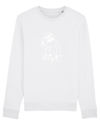 Leneș pe skateboard – ilustrație alb-negru cool White
