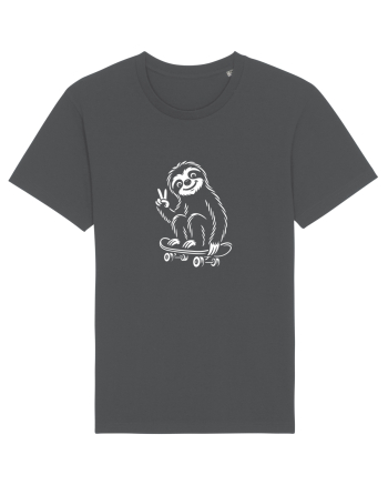Leneș pe skateboard – ilustrație alb-negru cool Anthracite