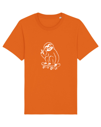 Leneș pe skateboard – ilustrație alb-negru cool Bright Orange