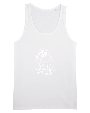 Leneș pe skateboard – ilustrație alb-negru cool White