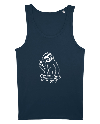 Leneș pe skateboard – ilustrație alb-negru cool Navy