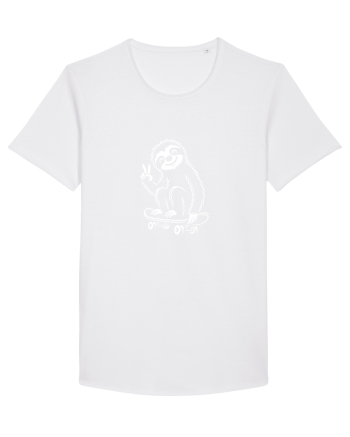 Leneș pe skateboard – ilustrație alb-negru cool White