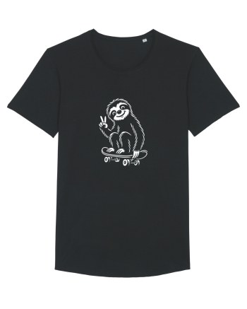 Leneș pe skateboard – ilustrație alb-negru cool Black