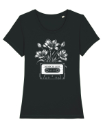 Muzica înflorește Tricou mânecă scurtă guler larg fitted Damă Expresser