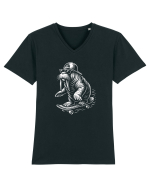 Cool Fără Efort Tricou mânecă scurtă guler V Bărbat Presenter