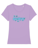 Believe  Tricou mânecă scurtă guler larg fitted Damă Expresser