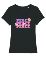 Peace  Tricou mânecă scurtă guler larg fitted Damă Expresser