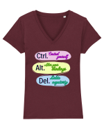 Ctrl+Alt+Del Tricou mânecă scurtă guler V Damă Evoker