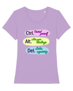 Ctrl+Alt+Del Tricou mânecă scurtă guler larg fitted Damă Expresser