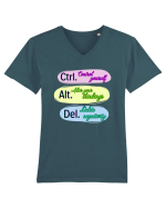 Ctrl+Alt+Del Tricou mânecă scurtă guler V Bărbat Presenter