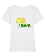 Pescuitul nu e hobby...e terapie  Tricou mânecă scurtă guler larg fitted Damă Expresser