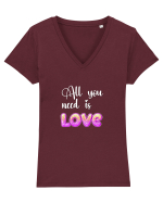 All You need is love Tricou mânecă scurtă guler V Damă Evoker