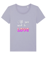 All You need is love Tricou mânecă scurtă guler larg fitted Damă Expresser
