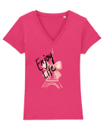Enjoy life Tricou mânecă scurtă guler V Damă Evoker