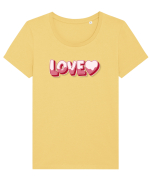 Love Tricou mânecă scurtă guler larg fitted Damă Expresser