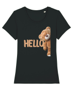 Hello Tricou mânecă scurtă guler larg fitted Damă Expresser