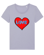 Love Tricou mânecă scurtă guler larg fitted Damă Expresser