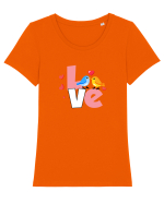 Love Tricou mânecă scurtă guler larg fitted Damă Expresser