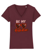 By nu Valentine  Tricou mânecă scurtă guler V Damă Evoker