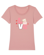 Love Tricou mânecă scurtă guler larg fitted Damă Expresser