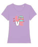 Love Tricou mânecă scurtă guler larg fitted Damă Expresser