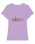 London  Tricou mânecă scurtă guler larg fitted Damă Expresser