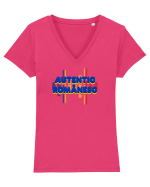 Autentic Romanesc  Tricou mânecă scurtă guler V Damă Evoker
