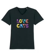 Love cats Tricou mânecă scurtă guler V Bărbat Presenter