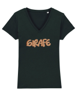 Girafe  Tricou mânecă scurtă guler V Damă Evoker