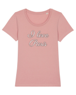 I love Paris  Tricou mânecă scurtă guler larg fitted Damă Expresser