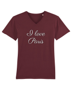 I love Paris  Tricou mânecă scurtă guler V Bărbat Presenter